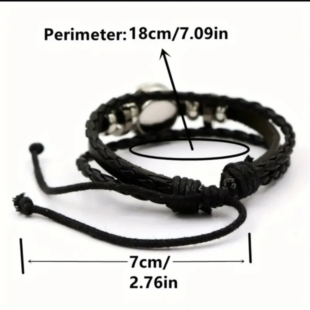 Capricorn Zodiac Bracelet Handwoven Wax Rope and Leather‎ Unisex